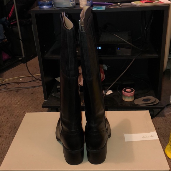 Clarks Shoes Black Riding Boots Flash Sale Poshmark